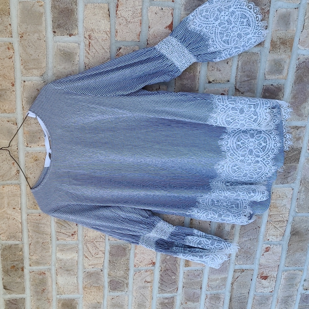 Joh Boho Striped Lace Top
